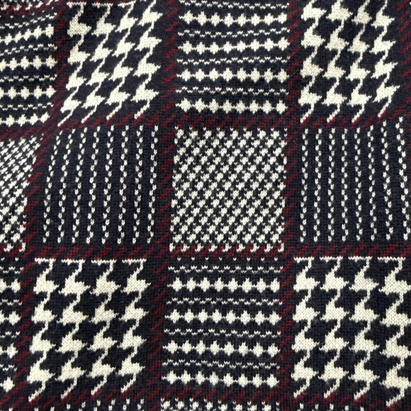 Talbots Cardigan Womens Large Houndstooth Checked Merino Wool Open Draped Front - Picture 13 of 14